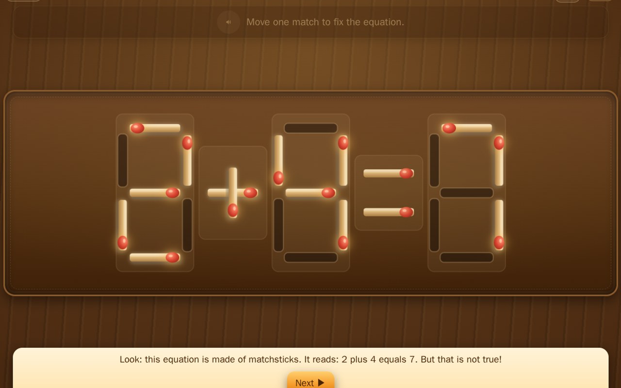 Matchstick Puzzles · Move One