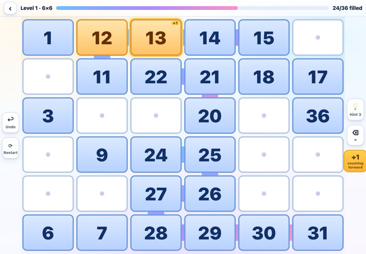 Hidoku · Number Path Puzzle