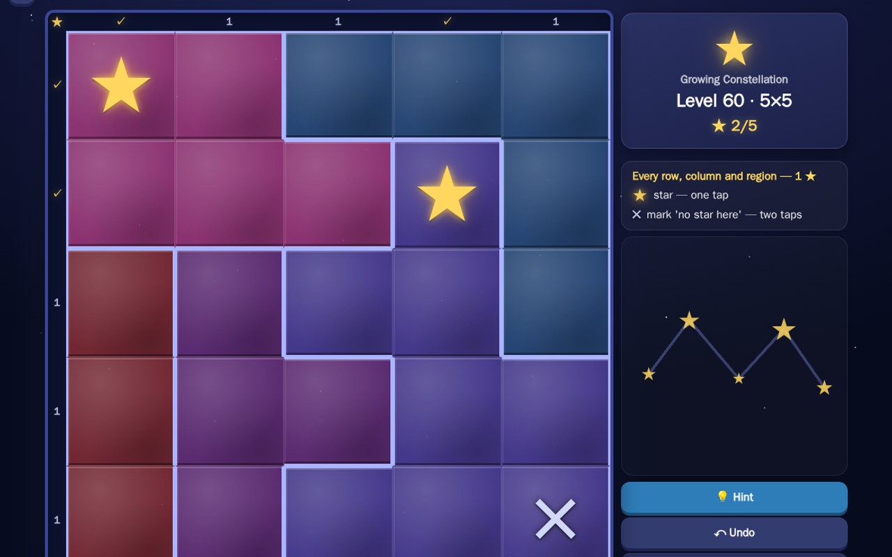 Star Battle · Stars in Regions